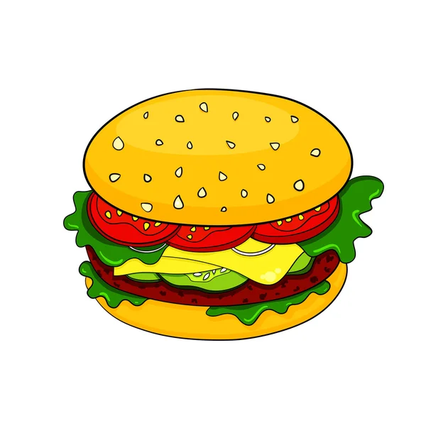 Kreskówka hamburger ikony — Wektor stockowy