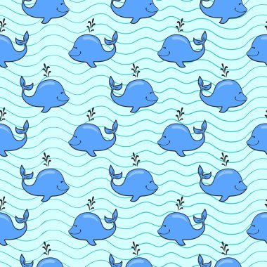 Balinalar mavi okyanus zemin üzerine