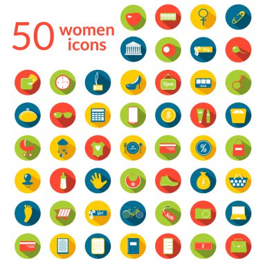 Elli kadın Icons set