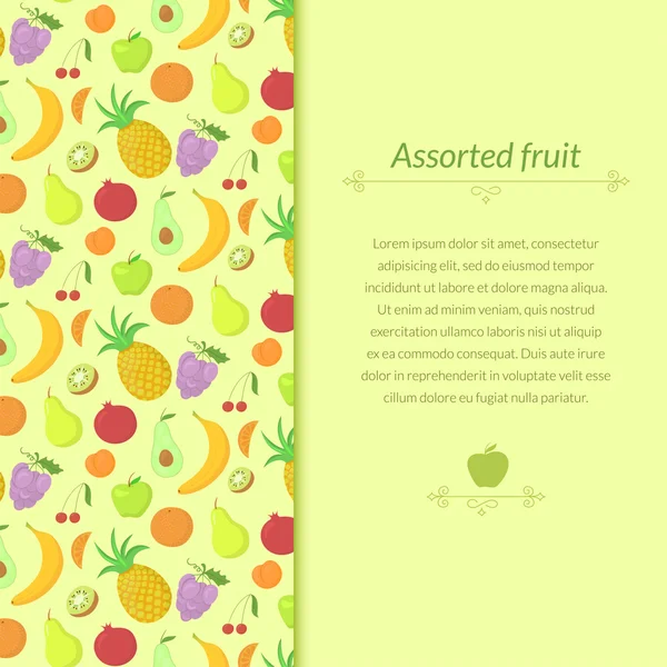 Fruit background with place for text — Stock Vector