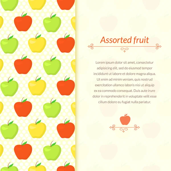 Colorful pattern apples — Stock Vector