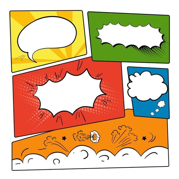 Set comics bubbles — Stock Vector