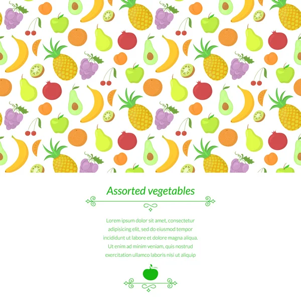 Fruit background with place for text — Stock Vector