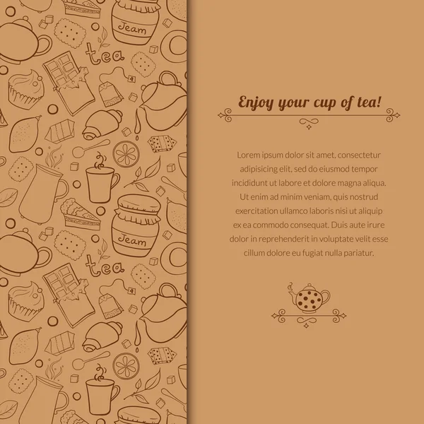 Illustration de thé pour carte modèle — Image vectorielle
