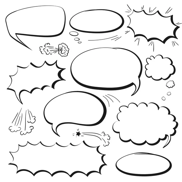 Set de cómics burbujas — Vector de stock