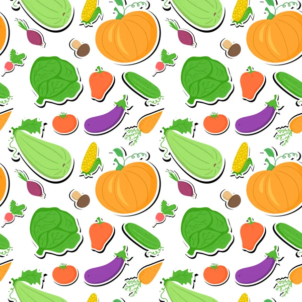 Vegetables seamless pattern — Stock Vector