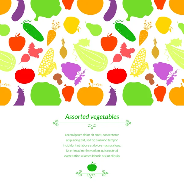 Vegetables background with place for text — Stock Vector