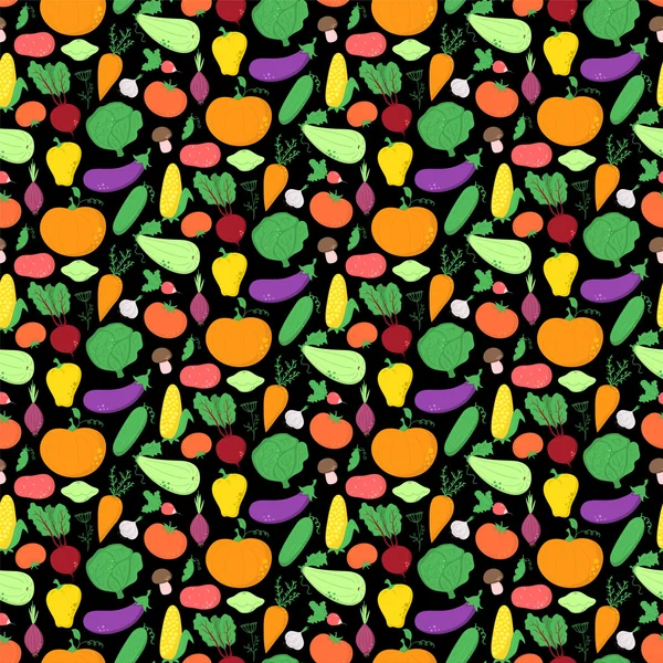 Vegetables seamless pattern — Stock Vector