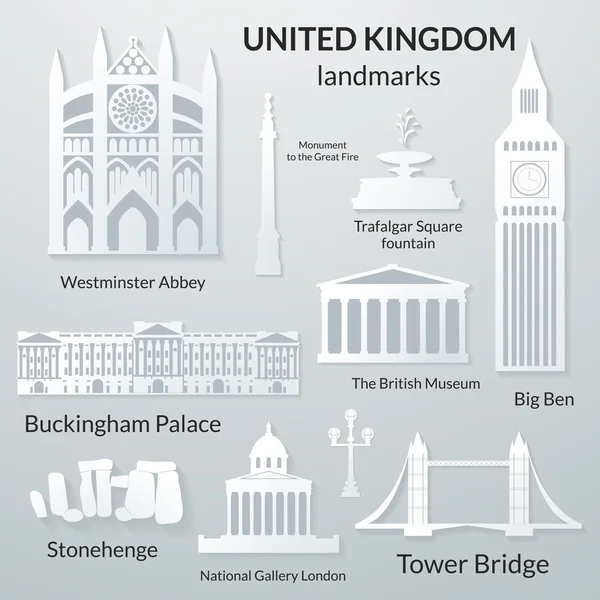 Landmarks of United Kingdom — Stock Vector