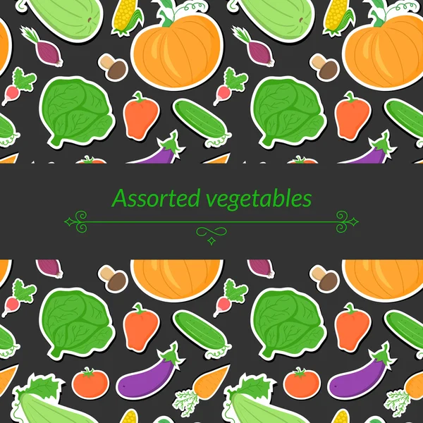 Vegetables background with place for text — Stock Vector