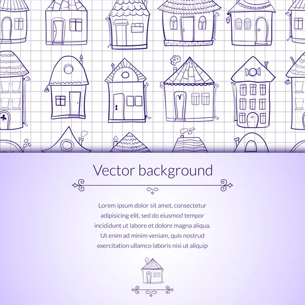 Ilustrasi rumah-rumah - Stok Vektor