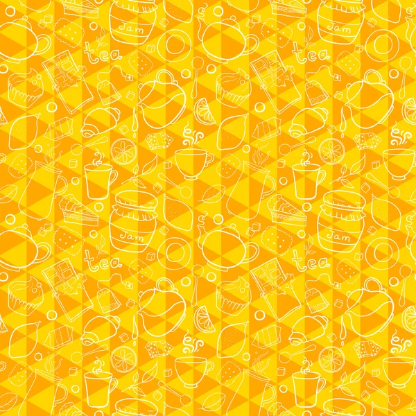 Tea édesség Szakbolt varrat nélküli mintát geometriai háttérrel — Stock Vector