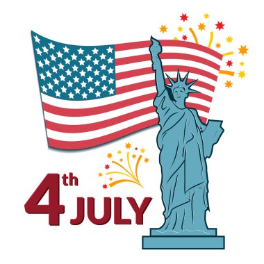 Bağımsızlık günü ABD renkli çizimi