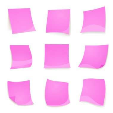 İzole vektör pembe sopa notlar