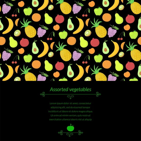 Φρούτα φόντο με χώρο για κείμενο — Διανυσματικό Αρχείο