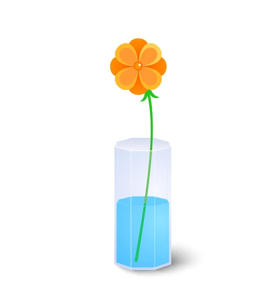 Pojedynczy kwiat w wazonie — Wektor stockowy