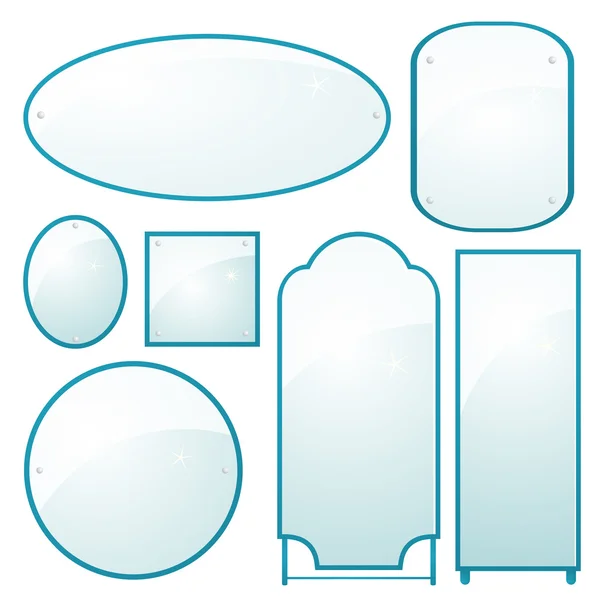 さまざまな形状のミラーのセット — ストックベクタ
