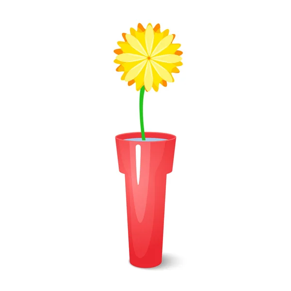 Single flower in vase — Stock Vector