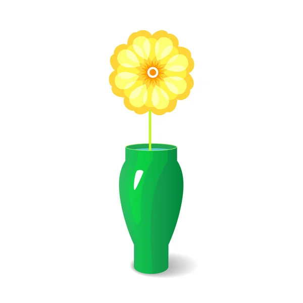 Única flor em vaso — Vetor de Stock