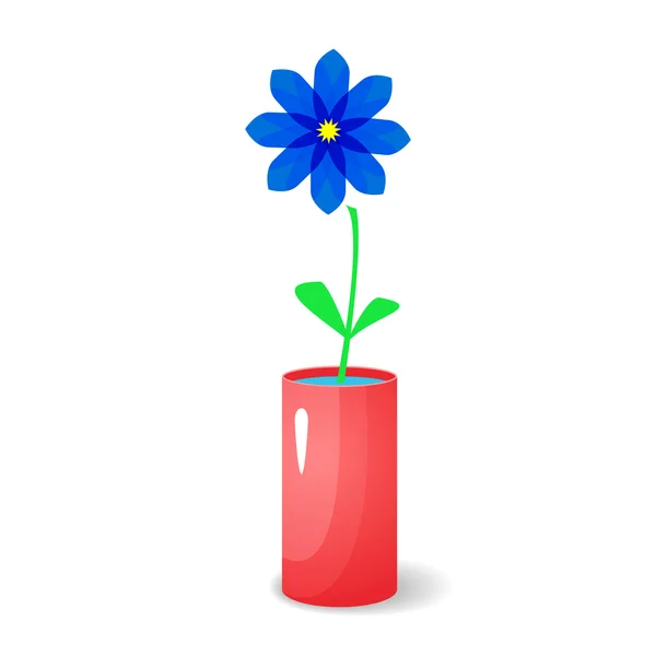 Single flower in vase — Stock Vector