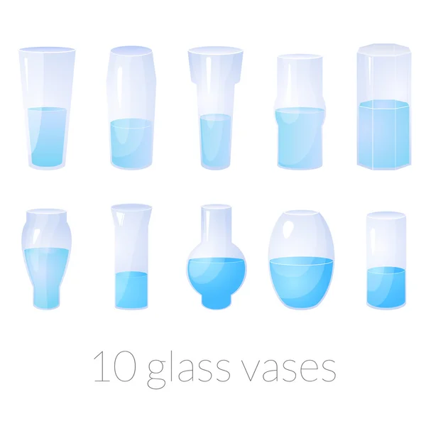 Glasblumen Vasen Set — Stockvektor