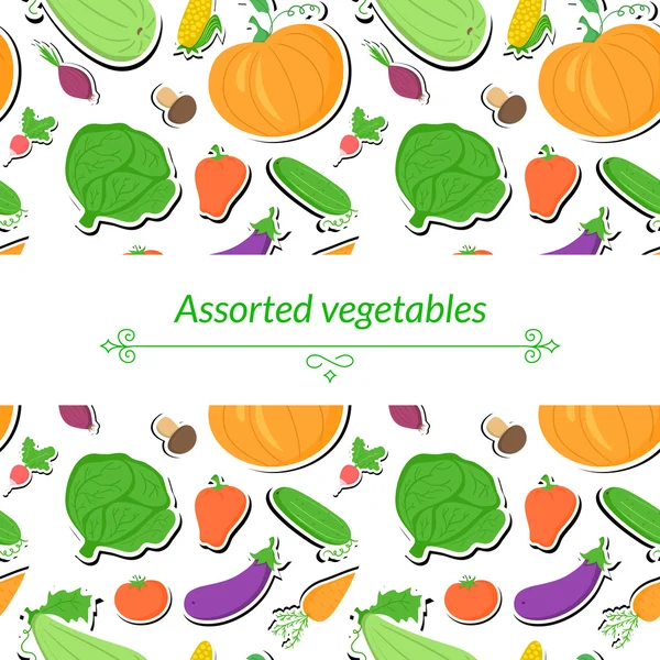 Background with colorful vegetables — Stock Vector