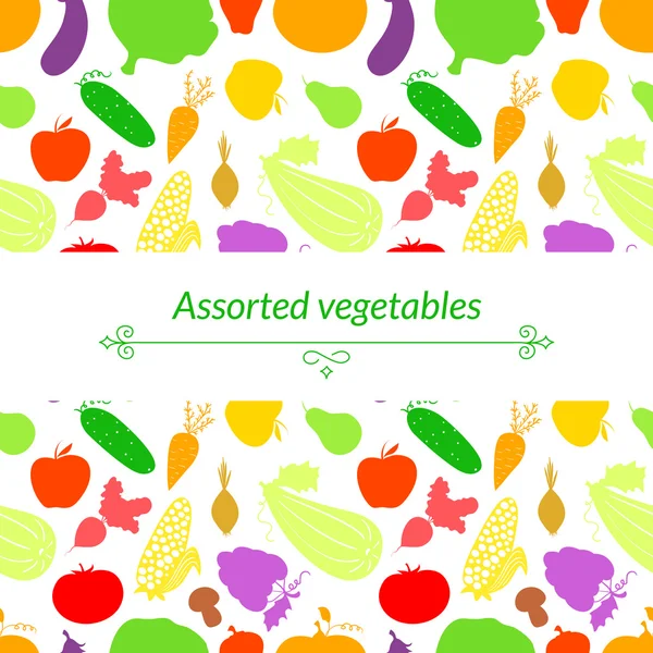 Background with colorful vegetables — Stock Vector