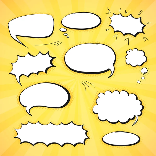 Set comics bubbles — Stock Vector