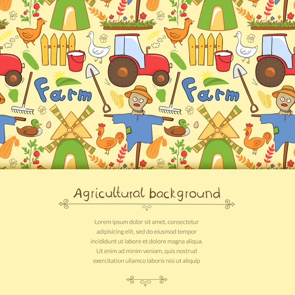 Farm elements in doodle style — Stock Vector