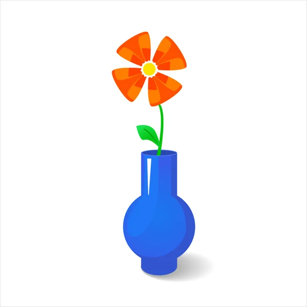 Single flower in vase — Stock Vector
