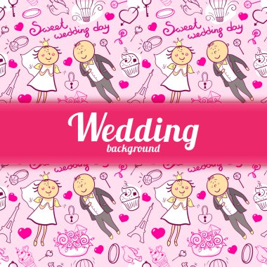 Düğün illüstrasyon karikatür tarzı