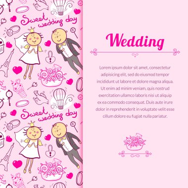 Düğün illüstrasyon karikatür tarzı