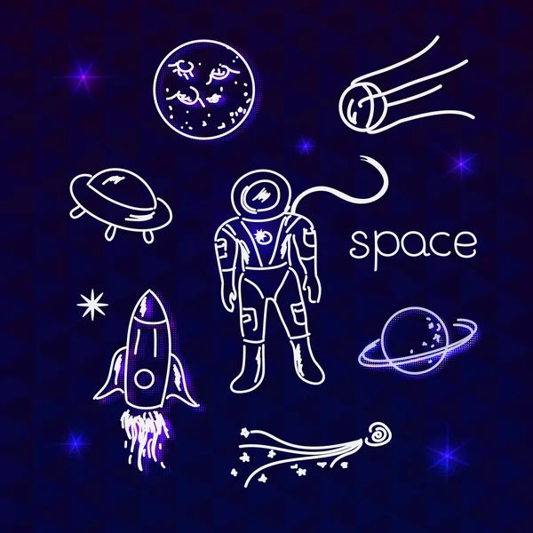 Space vector objects — Stock Vector