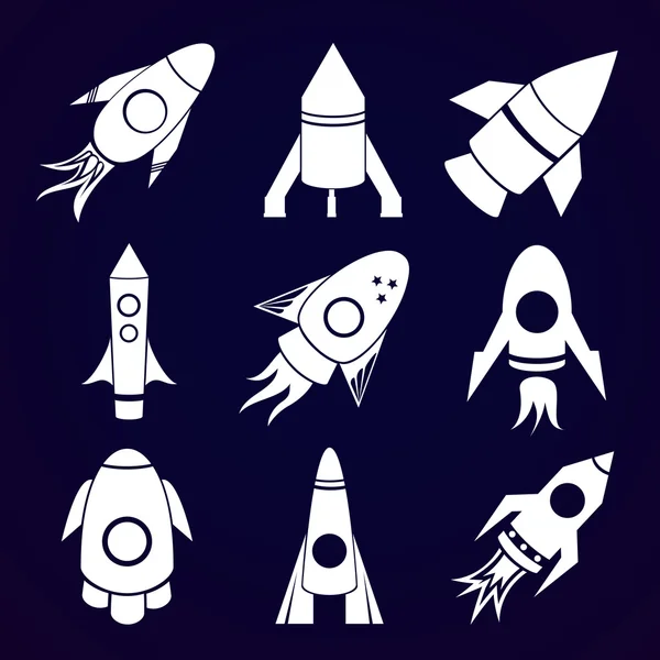 Rockets icons set — Stock Vector