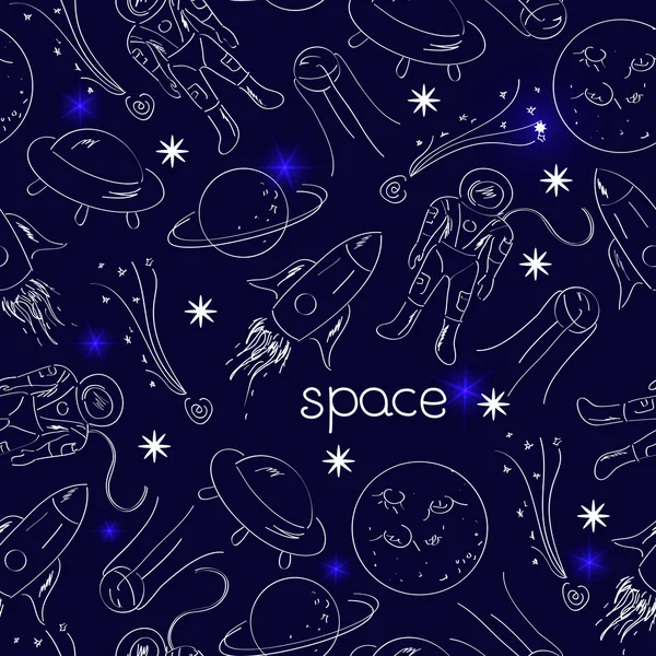 Space seamless pattern — Stock Vector