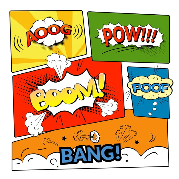 Comic bubbles vector isolated set — Stock Vector