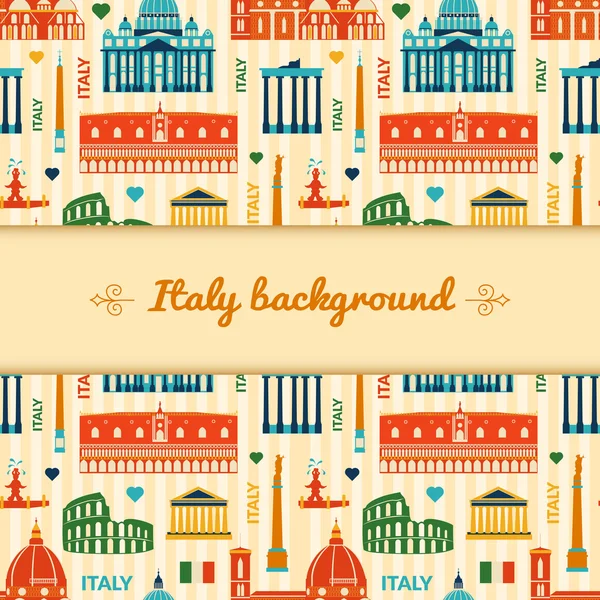 Památky Itálie pozadí s prostorem pro text — Stockový vektor