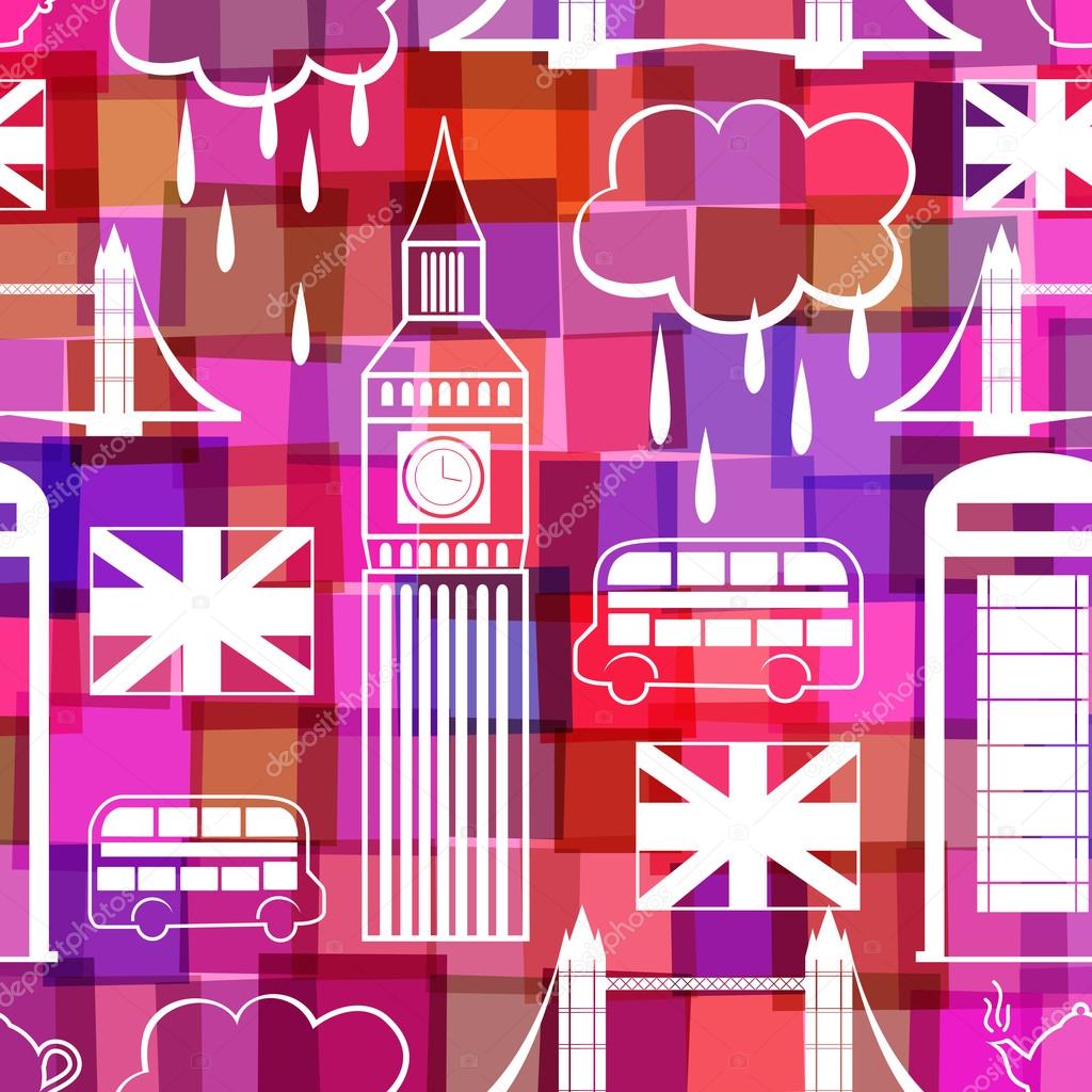 Abstract background with London landmarks