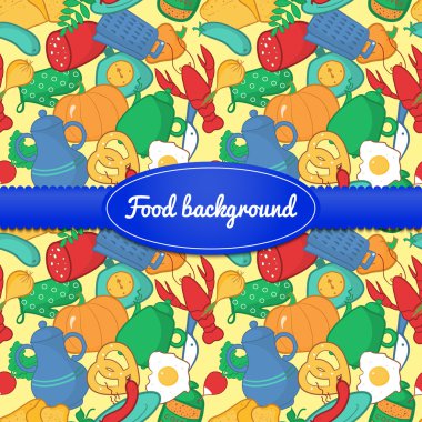 Mutfak illüstrasyon karikatür tarzı