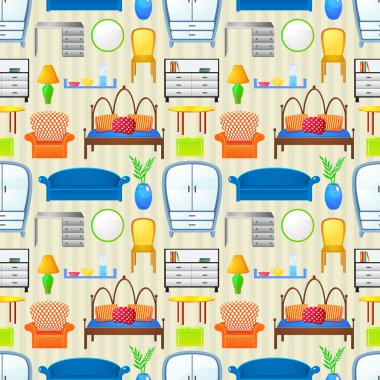 Öğeleri mobilya ile Seamless Modeli