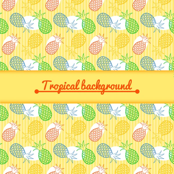 Pineapple background with space for text — Stock Vector