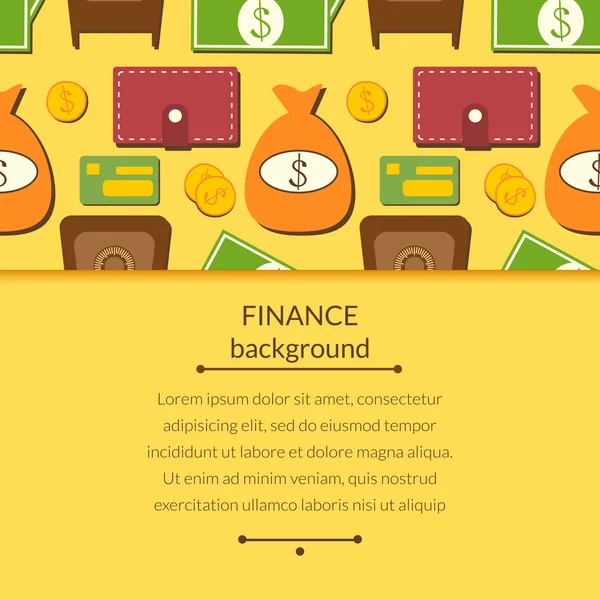 Finance background with objects in flat style — Stock Vector