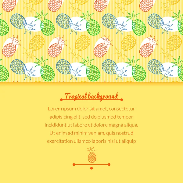 Pineapple background with space for text — Stock Vector