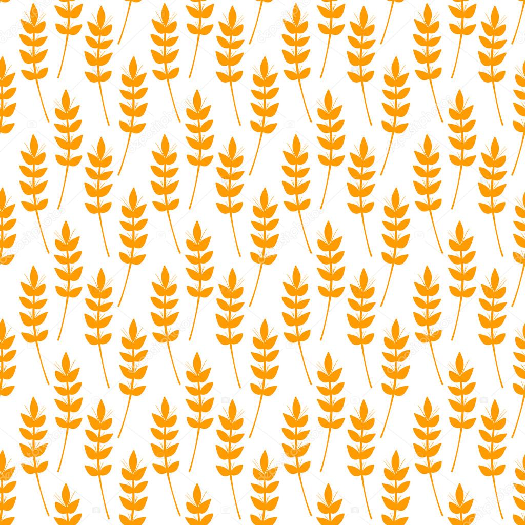 Seamless pattern with ears of wheat