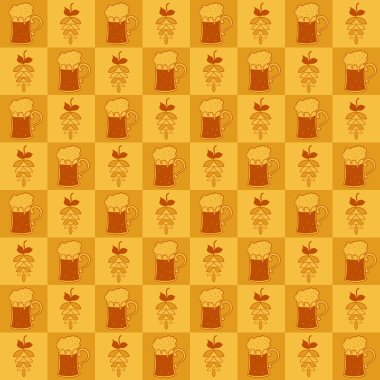 bira bardağı ve hop seamless modeli