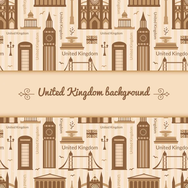 Landmarks of United Kingdom background — Stock Vector