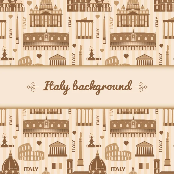 Landmarks of Italy background with space for text — Stock Vector