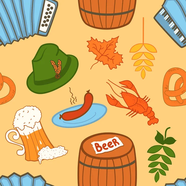 Oktoberfest motif sans couture — Image vectorielle