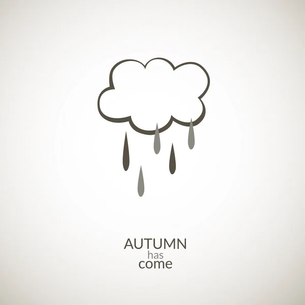 Nube con gotas de lluvia icono de otoño — Archivo Imágenes Vectoriales