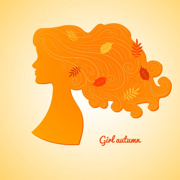 Silhouette de profil féminin — Image vectorielle